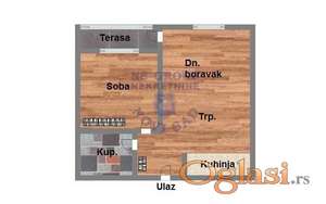 Dvosoban stan, 44m2, Telep