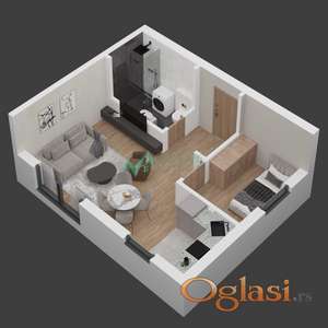 Novi Sad, Sajlovo - Jednoiposoban stan + dvorište 40-50 m2 