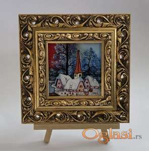 Naiva, ulje na staklu - Seoce, na stalku. Retko