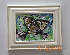 Dve ribe, akril na papiru. Prelepa slika!