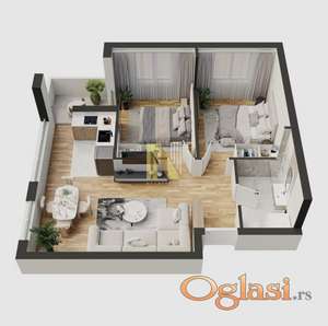 Trosoban stan na Telepu, Novi Sad, 52.93 m², 1. sprat
