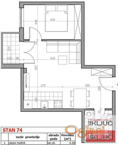 SREMSKA KAMENICA, 43m2, Dvosoban sa pdv