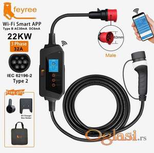 Punjac za auto 22kW 32A 5m kabel autopunjac za elektricne wifi smart