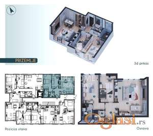 3.0 stan u luksuznom kompleksu u Zemunu-Pregrevica ID#2600