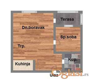 Dvosoban 40m2 Bulevar patrijarha Pavla