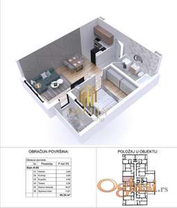 Dvosoban stan u izgradnji - 45m2