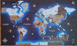Dekorativna LED mapa sveta  250x150   akcija
