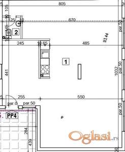 Lux, trosoban stan od 72m2 sa 115m2 dvorišta ID#1054