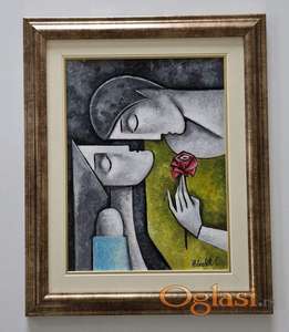 Ulje na platnu - Udvaranje 3, prelepa slika!