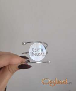 Prsten za salvete-srebro/beli biser Sveti Nikola