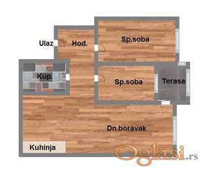 Trosoban u izgradnji, 55m2, Telep