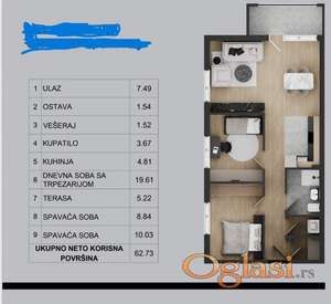 Adice top kvalitet trosoban stan PDV