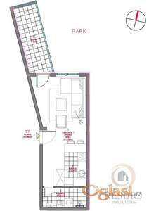 <p>JEDNOSOBAN STAN U IZGRADNJI BLIZU LIMANA 4, TELEP