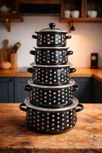 Set emajliranih šerpi Konig 5EM black