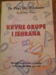 Dr Piter Dž. D Adamo, Krvne grupe I ishrana, (Fitko d.o.o, Novi Sad,1998) . Cena : 850 dinara. Tel.060-5858153