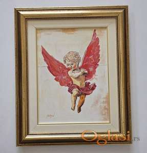 Ulje na platnu - Mali andjeo, prelepa slika!