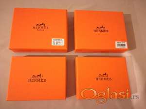 Novi muski kozni markirani novcanik Hermes u crnoj boji Novo