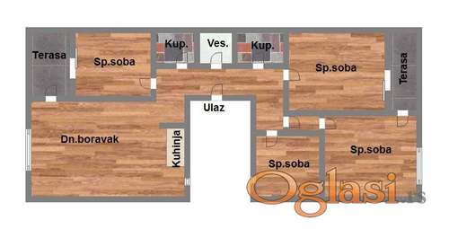 Četvoroiposoban 103m2 Bulevar Evrope