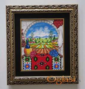 Naiva, ulje na platnu - Pogled na vinograd