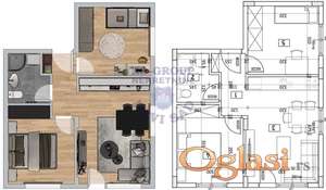Trosoban, 43m2 Adice