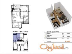 Salajka-Jednoiposoban stan 42 m2 na Top lokaciji-mogućnost povrata PDV-a-065/385 8880
