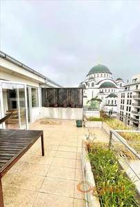 Izdavanje stanova Vracar-Duplex penthouse,garaza,pogled na Hram