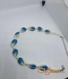 Ogrlica skoljke plave sa kornjacama nakitjj
