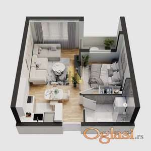 Dvosoban stan na Telepu, Novi Sad, 35.74 m², 1. sprat