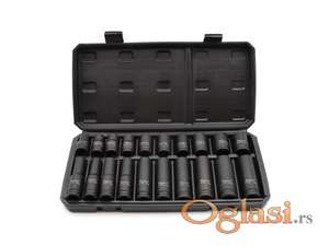 Set dugih i kratkih udarnih gedore 1/2" 10-19 mm 16 kom