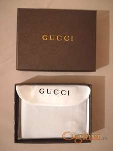 Novi muski kozni markirani novcanik Gucci u crnoj boji Novo