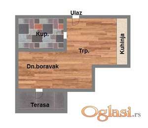 Garsonjera 27m2 Bulevar Patrijarha Pavla