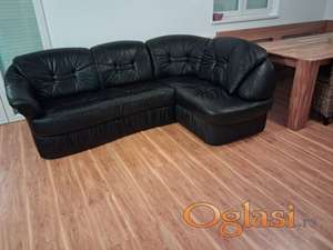 Kožna ugaona garnitura