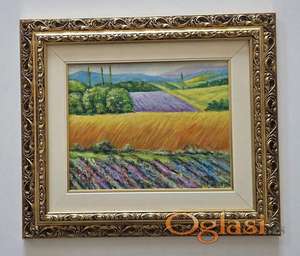 Ulje na platnu - Polja u cvatu, prelepa slika!