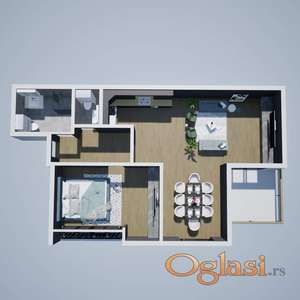 🌟 LUX STAN – 59 m² – PRIZEMLJE – ALIBEGOVAC (NOVI SAD)