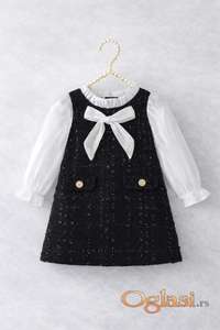Haljinica za bebe devojcice elegantna Crna 9-12m NOVO