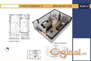 Dvosoban stan 44 m², Adice, Novi Sad, 1. sprat