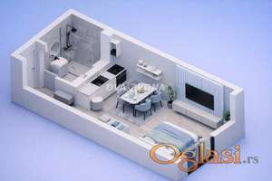 PODBARA – MODERA STAN - 27.04 m²