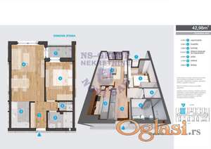 Dvosoban 43m2 Somborski Bulevar