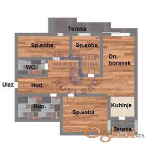 CETVOROSOBAN  NOV  -  KOMFORAN  -  U JEDNOJ ETAZI  - POVRAT PDV-A