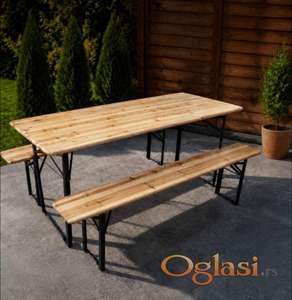 Pivski - slavski set, sto + 2 klupe NOVO