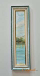 Ulje na platnu - Recni pejzaz, prelepa slika!