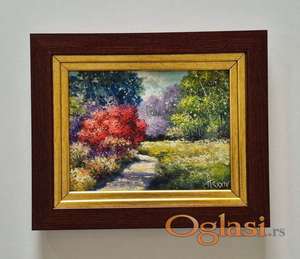 Ulje na medijapanu - Putic kroz park, prelepo!