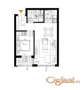 Dvosoban stan na prodaju 42m², Petrovaradin - Novi Sad