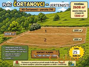 gradjevinski plac jerteniste 1300m2