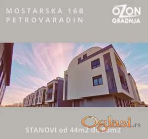 *USKORO USELJIVO* Prodaja od INVESTITORA _ DVOSOBAN stan 44m2, 2.sprat _ Petrovaradin - ul. Mostarska 16