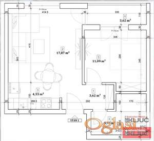 VETERNIČKA RAMPA, 45m2, Dvosoban sa pdv, Kredit