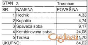 Stan,Beograd,Voždovac,Lekino brdo,trosoban,84m2 ,lux ID#1556