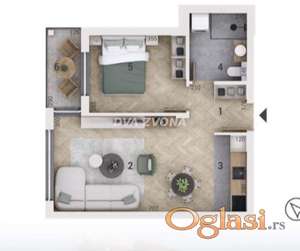 Na prodaju: dvosoban stan na Adicama — 47 m²