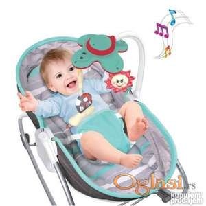 Muzička stolica za ljuljanje Njihalica Ležaljka za bebe 3u1