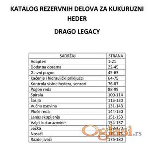 Drago Legaca heder - Katalog delova